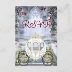 White Princess Carriage Enchanted RSVP Card