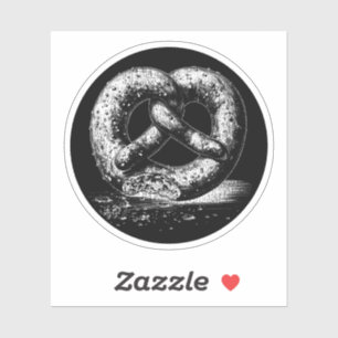 White Print Plain Sketchy Pretzel