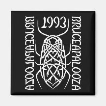 White Print Square Magnet