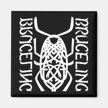 White Print Square Magnet