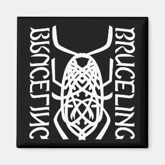 White Print Square Magnet