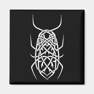 White Print Square Magnet