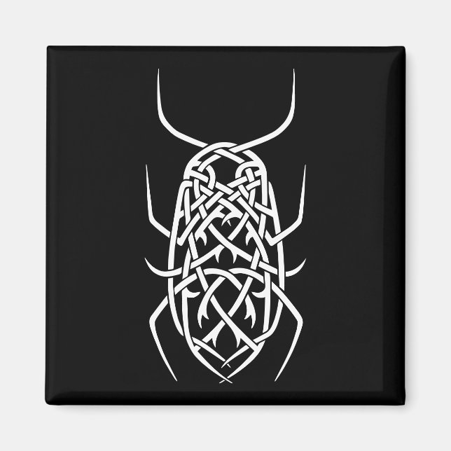 White Print Square Magnet (Front)