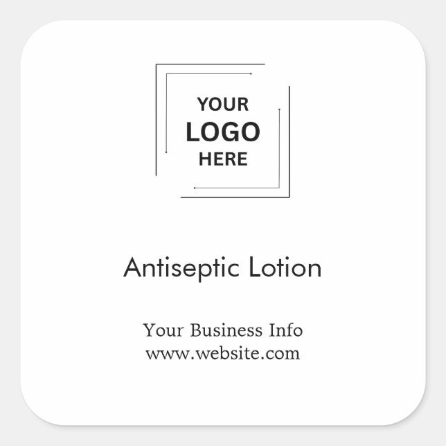 White | Professional Business Logo Custom  Square Sticker (Front)