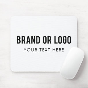 White Professional Company Business Logo & Text Mouse Pad