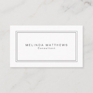 White Professional Elegant Plain Modern Simple Business Card
