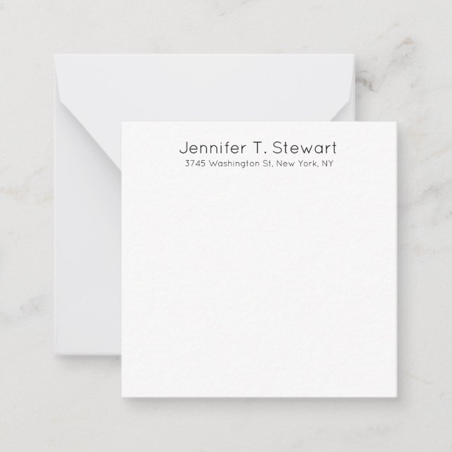 White Professional Elegant Simple Card (Front)