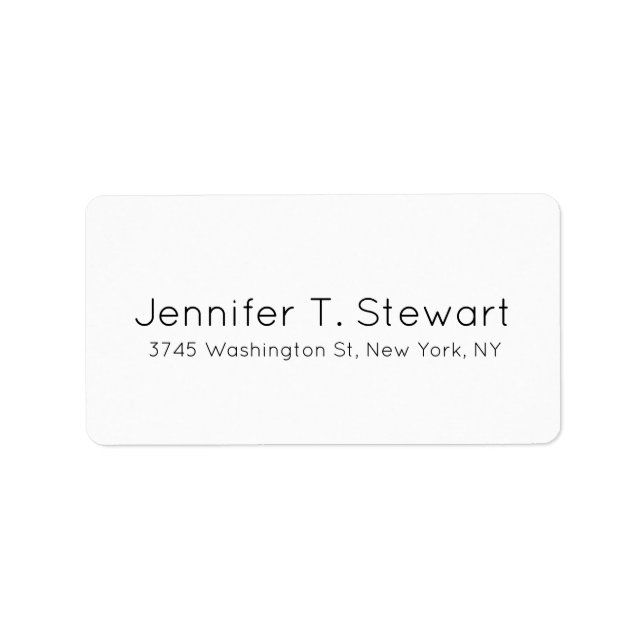 White Professional Elegant Simple Label (Front)