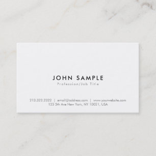 White Professional Modern Sophisticated Simple Business Card
