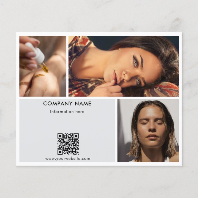 White Promotional Beauty Salon Photos QR Code Flyer (Front)