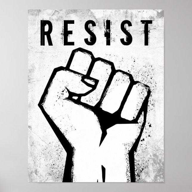 White Protest Fist Poster (Front)