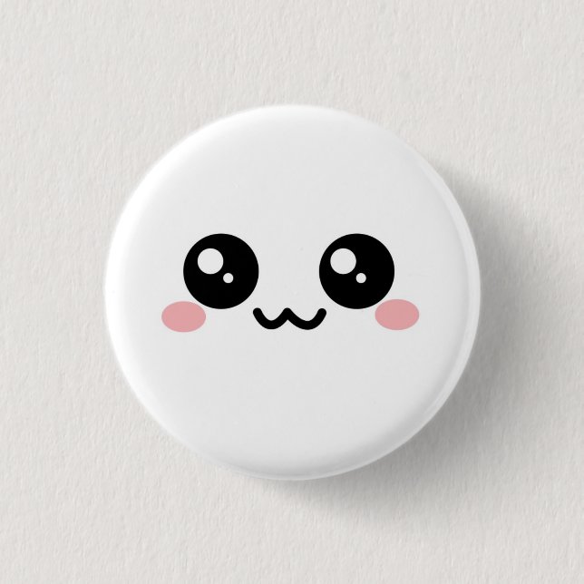 White Puff Face Button vers 2 (Front)