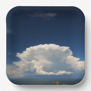White Puffy Cloud Paper Plate
