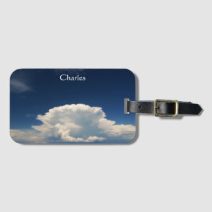 White Puffy Cloud Photo Luggage Tag