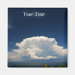 White Puffy Cloud Photo Magnet