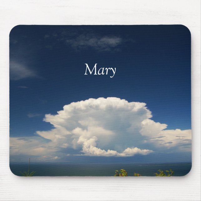 White Puffy Cloud Photo Mouse Pad (Front)