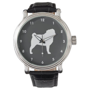 White Pug Silhouette Watch