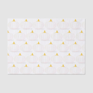White Pumpkin Autumn Twins Baby Shower Paper