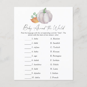 White pumpkin - Baby around the world game