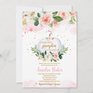 White Pumpkin Baby Shower Invitation