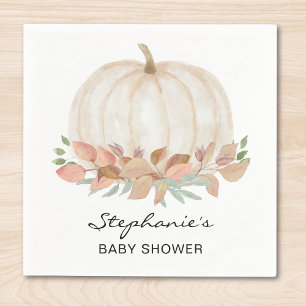 White Pumpkin Baby Shower Napkin
