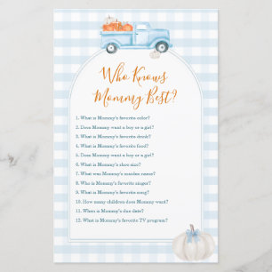White Pumpkin Blue Truck Who Knows Mommy Best Game