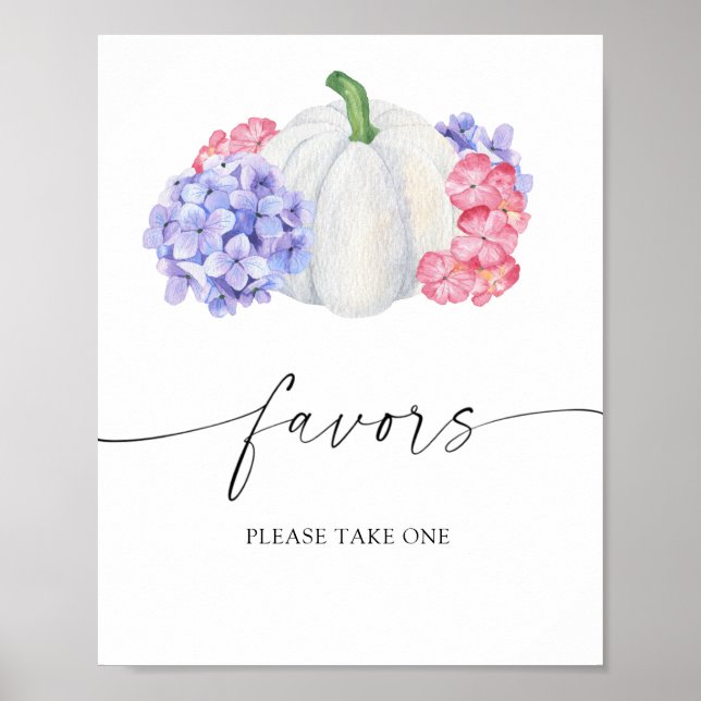 White pumpkin - bridal favours please take one  poster (Front)