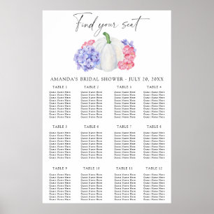 White pumpkin - bridal shower seating chart