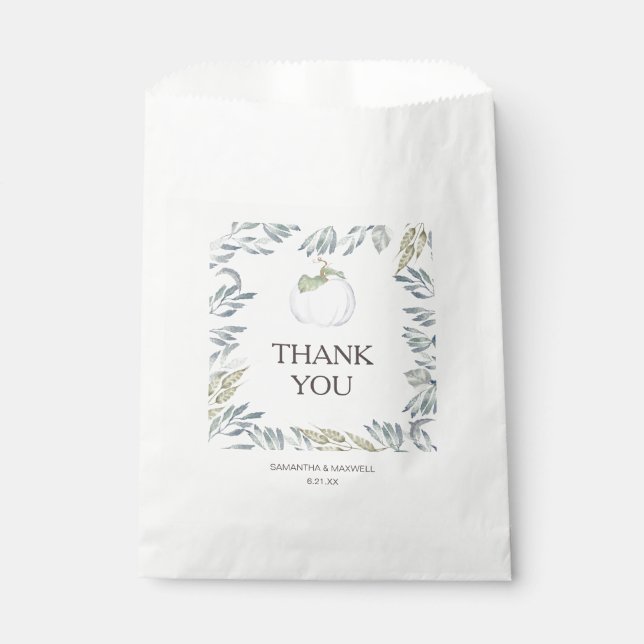 White Pumpkin Candy Favour Bags (Front)