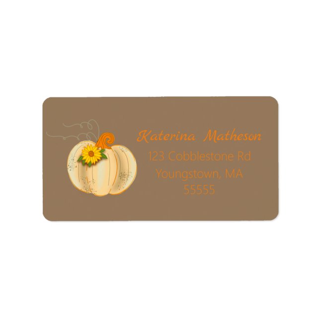 White Pumpkin Fall Address Labels Return Labels (Front)