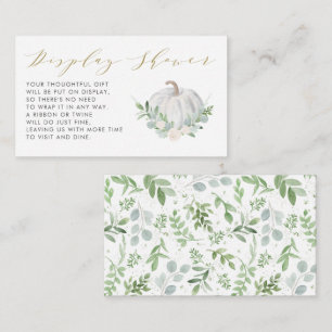 White Pumpkin Fall Baby Shower Display Shower Enclosure Card