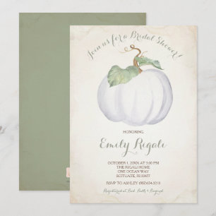 White Pumpkin Fall Bridal Shower Invitation