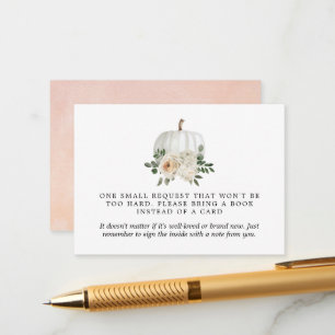White Pumpkin Fall Theme Book Request Enclosure Card