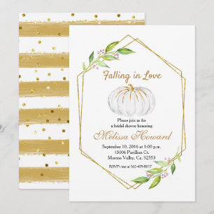 White Pumpkin Falling in Love Bridal Shower Invitation