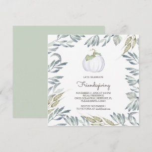 White Pumpkin Friendsgiving Invite - Square