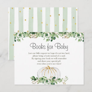 White Pumpkin Greenery Books for Baby Postcard