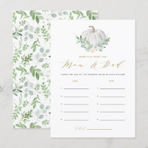White Pumpkin How Old Were Mom and Dad Card