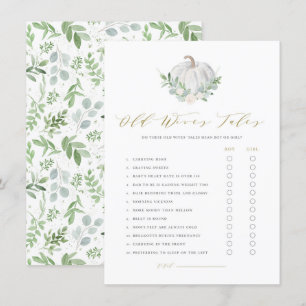 White Pumpkin Old Wives' Tale Prediction Game Card