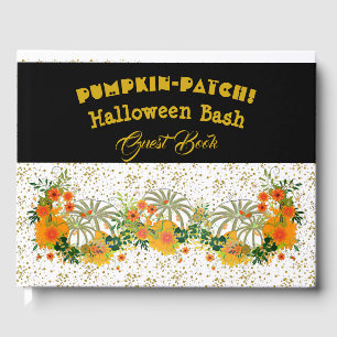 White Pumpkin Patch Halloween Bash Floral Greenery Guest Book