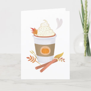 White Pumpkin Spice Latte Fall Birthday  Card