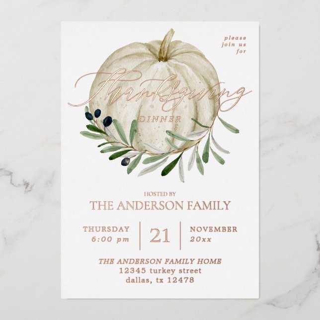 White Pumpkin Thanksgiving (Front)