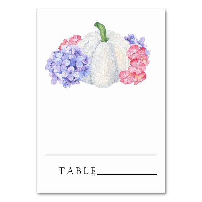 White pumpkin - wedding place cards (Front)