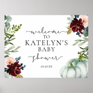 White Pumpkin Welcome Sign