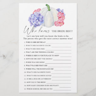 White pumpkin - Who knows the bride best game