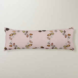 White Pumpkin with an Autumn Leaves Body Pillow