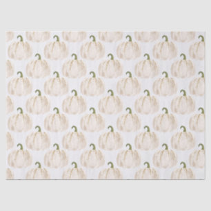 White Pumpkins Autumn Decoupage Tissue Paper