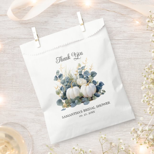 White pumpkins Bridal Shower Thank You Favour Bag (Clipped)