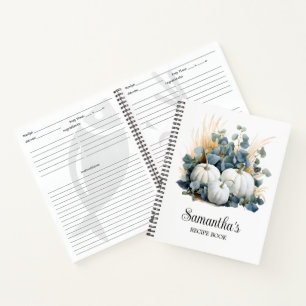 White pumpkins fall bridal shower Recipe Book