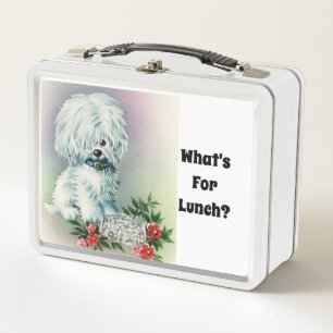White Pup Metal Lunchbox