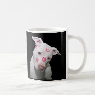 White Puppy Dog Love, Sealed with Lipstick Kisses Coffee Mug